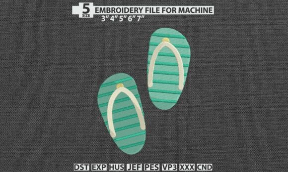 Beach Flip Flops DST PES Embroidery File Review