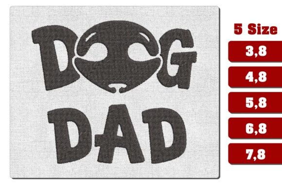 Dog Dad Silhouette Nose Embroidery File