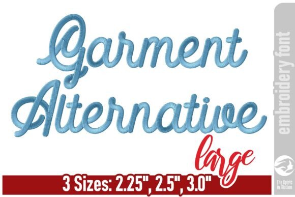 Garment Alternative Embroidery Font - L