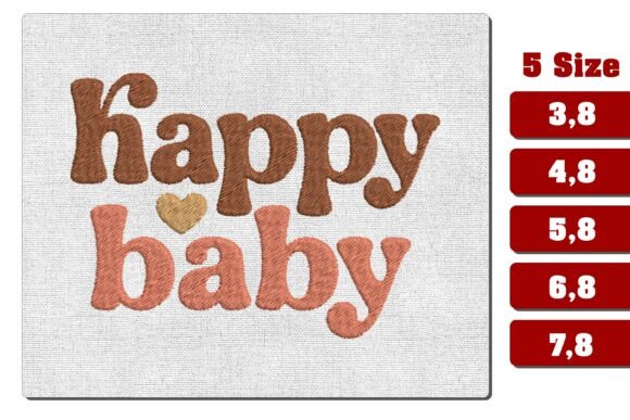 Happy Baby Heart Machine Embroidery File