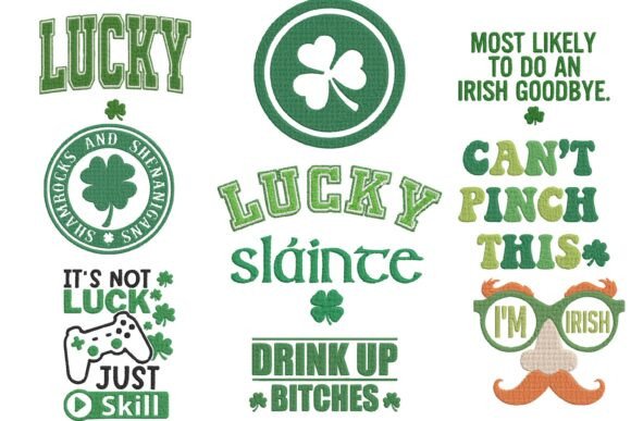 Lucky Shamrock Embroidery Design Bundle