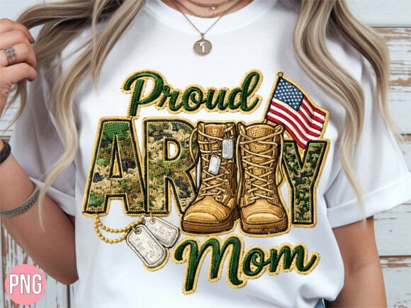 Proud Army Mom Embroidery PNG T-SHIRT Review