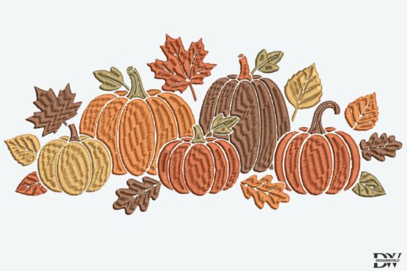 Pumpkins and Leaves Embroidery Design Review